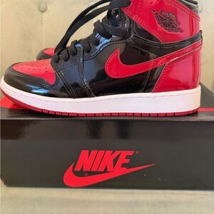 Nike Air Jordan patent Bred size 6Y